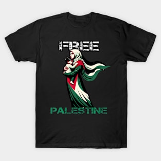 I Love Free Palestine Mother Children Gaza Strip Palestinian T-Shirt
